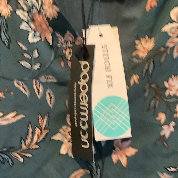 Papermoon Green and Pink Floral Blouse - Picture 3 of 7